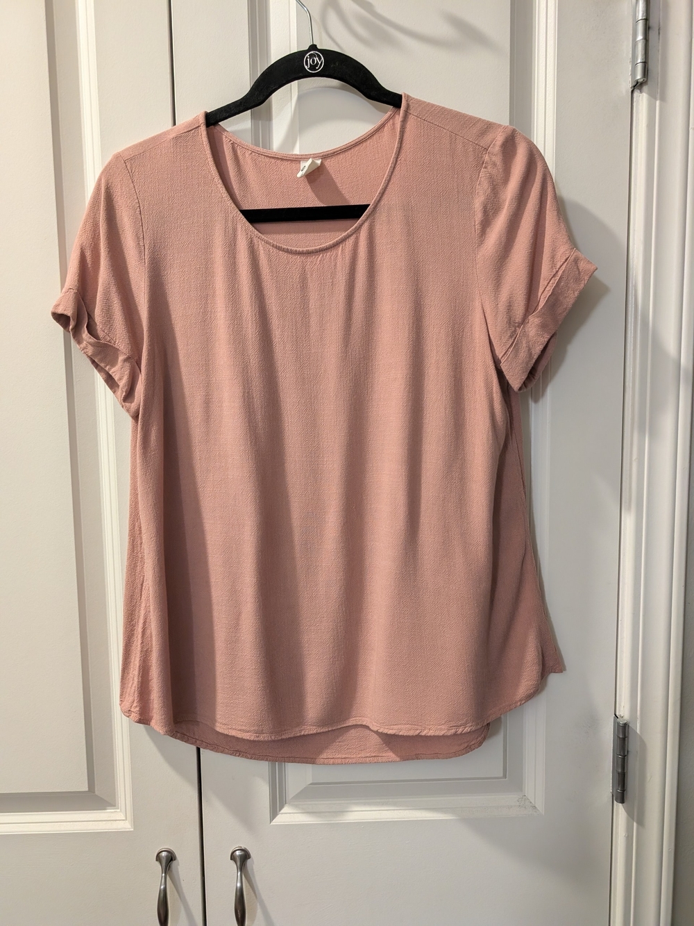 Elevated T-Shirt Style Top with Cuffed Sleeves
